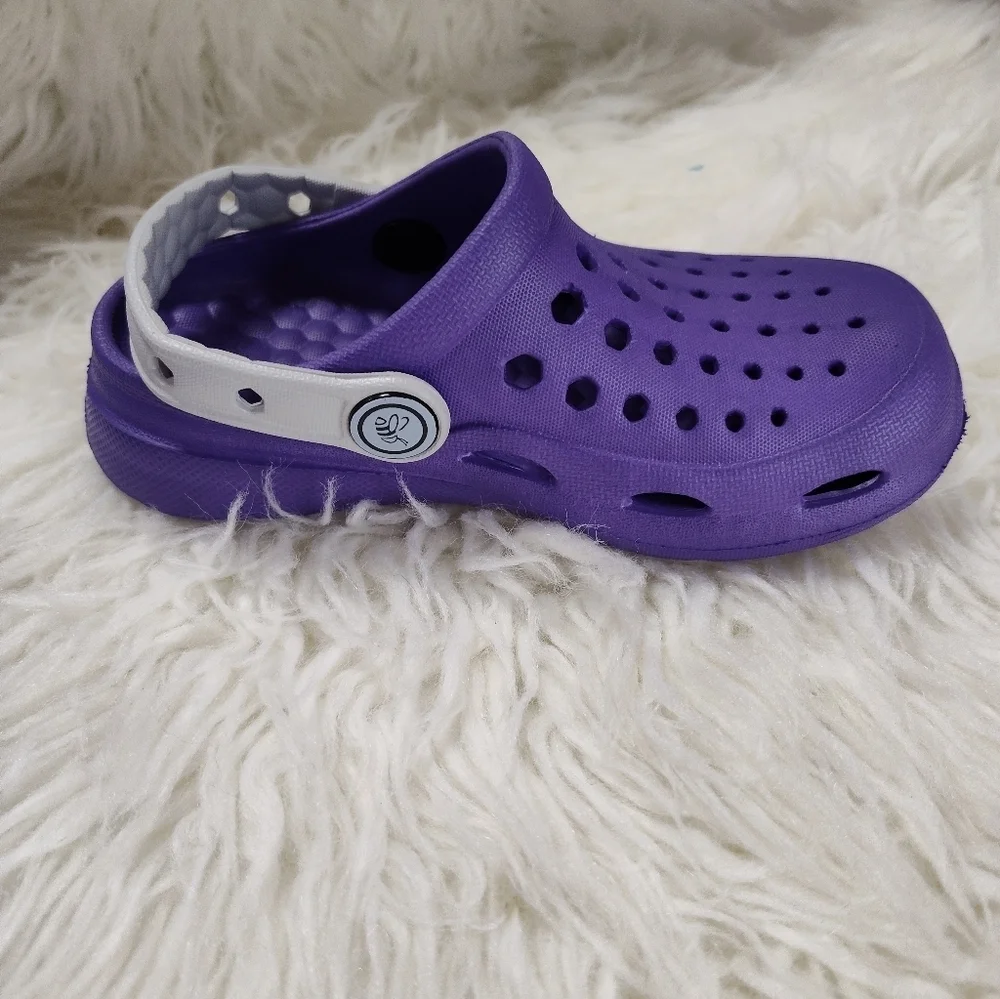 Joybees Kids Purple Gray Rubber Clogs Size 8 9